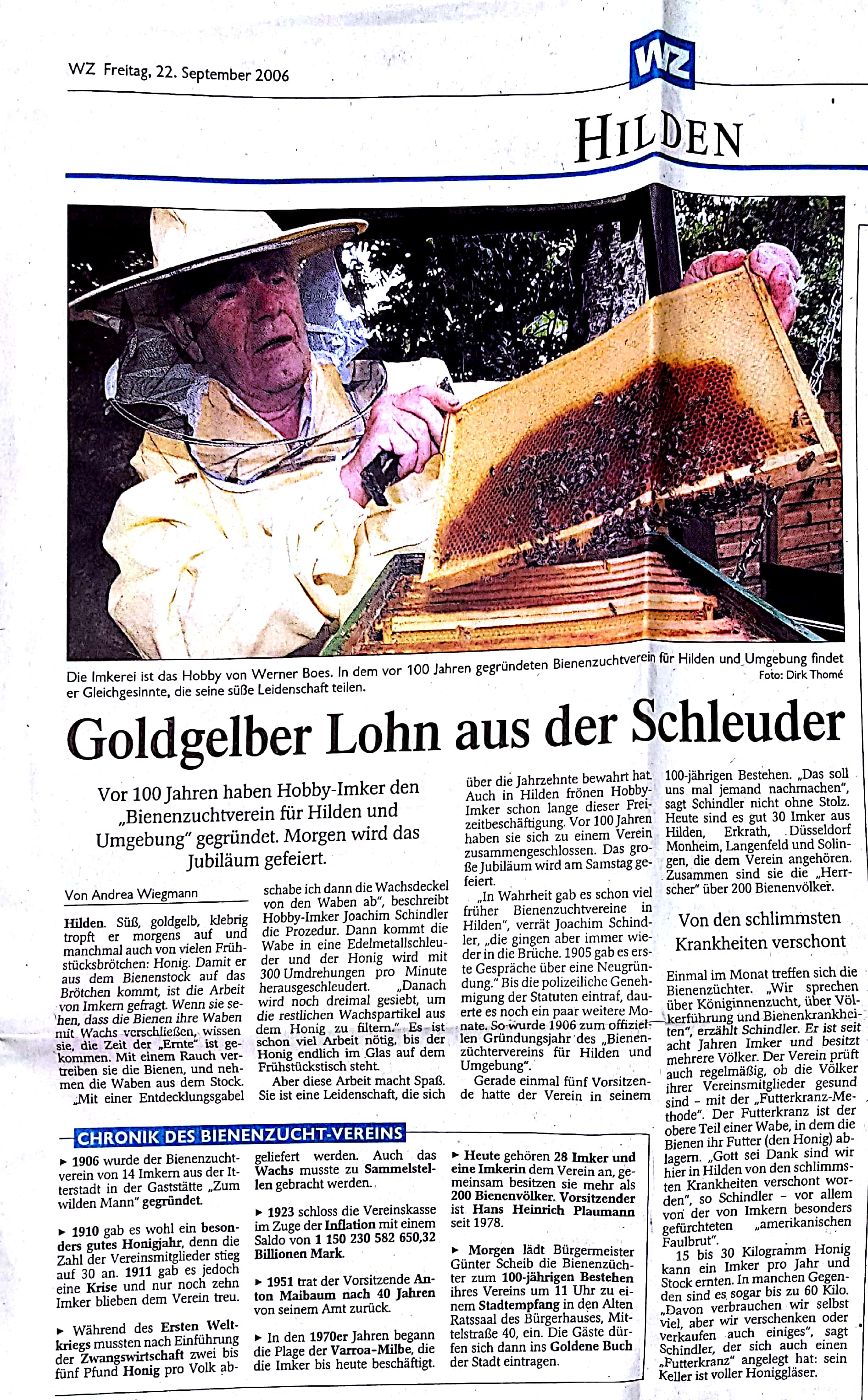 Wochenzeitung Hilden vom 22.09.2006